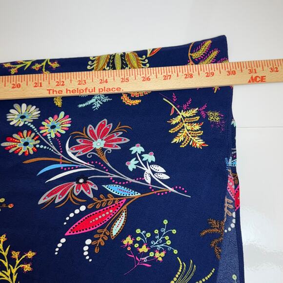 TALBOTS Skirt 3X NWT Navy Floral Print Button Front Cottagecore Chic Classic - Picture 3 of 5